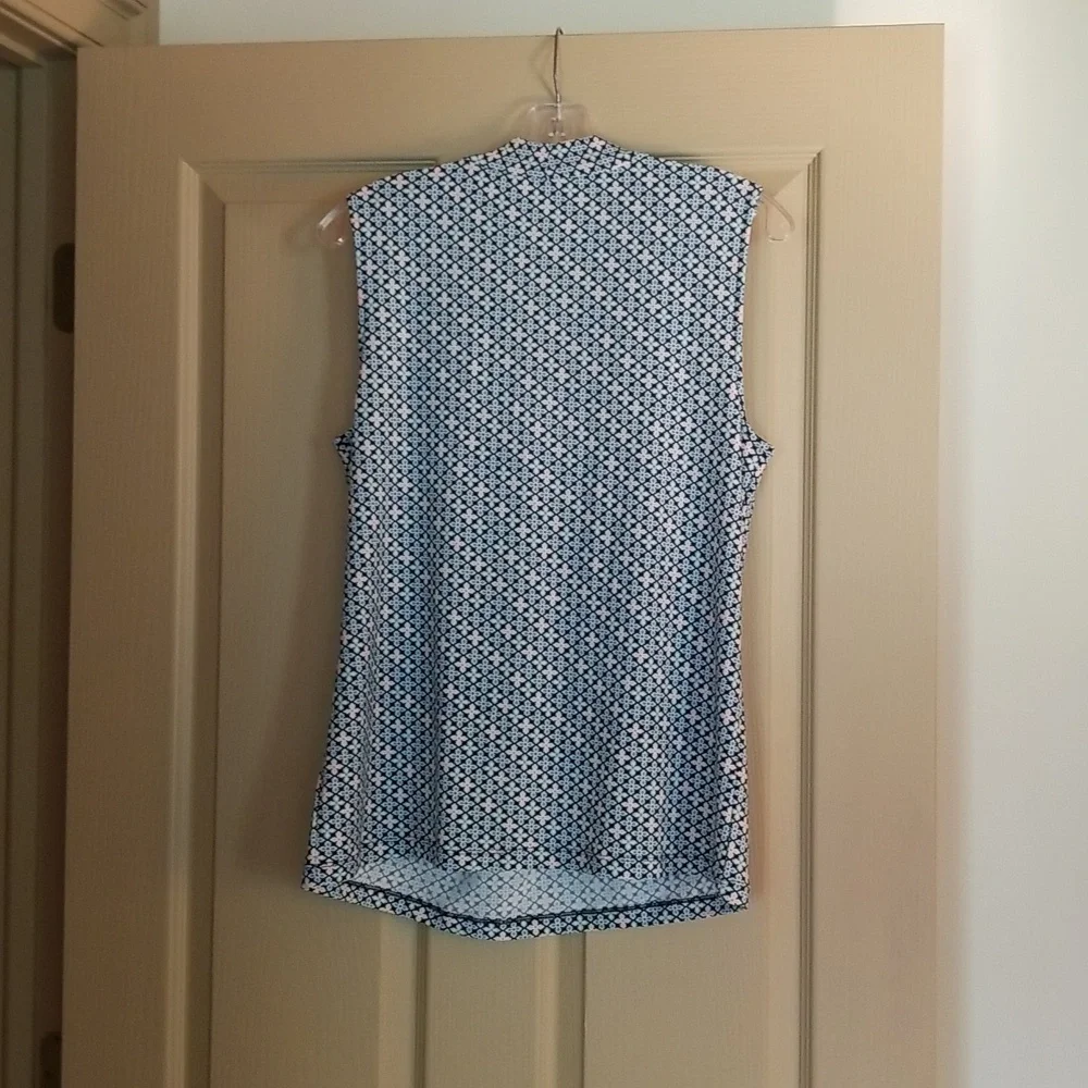 Talbots Blue, Green, and Pink Sleeveless Patterned Top, Size M, Worn Twice - Picture 2 of 8